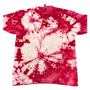 Shades of pink spirals ice tie dye size large tshirt
